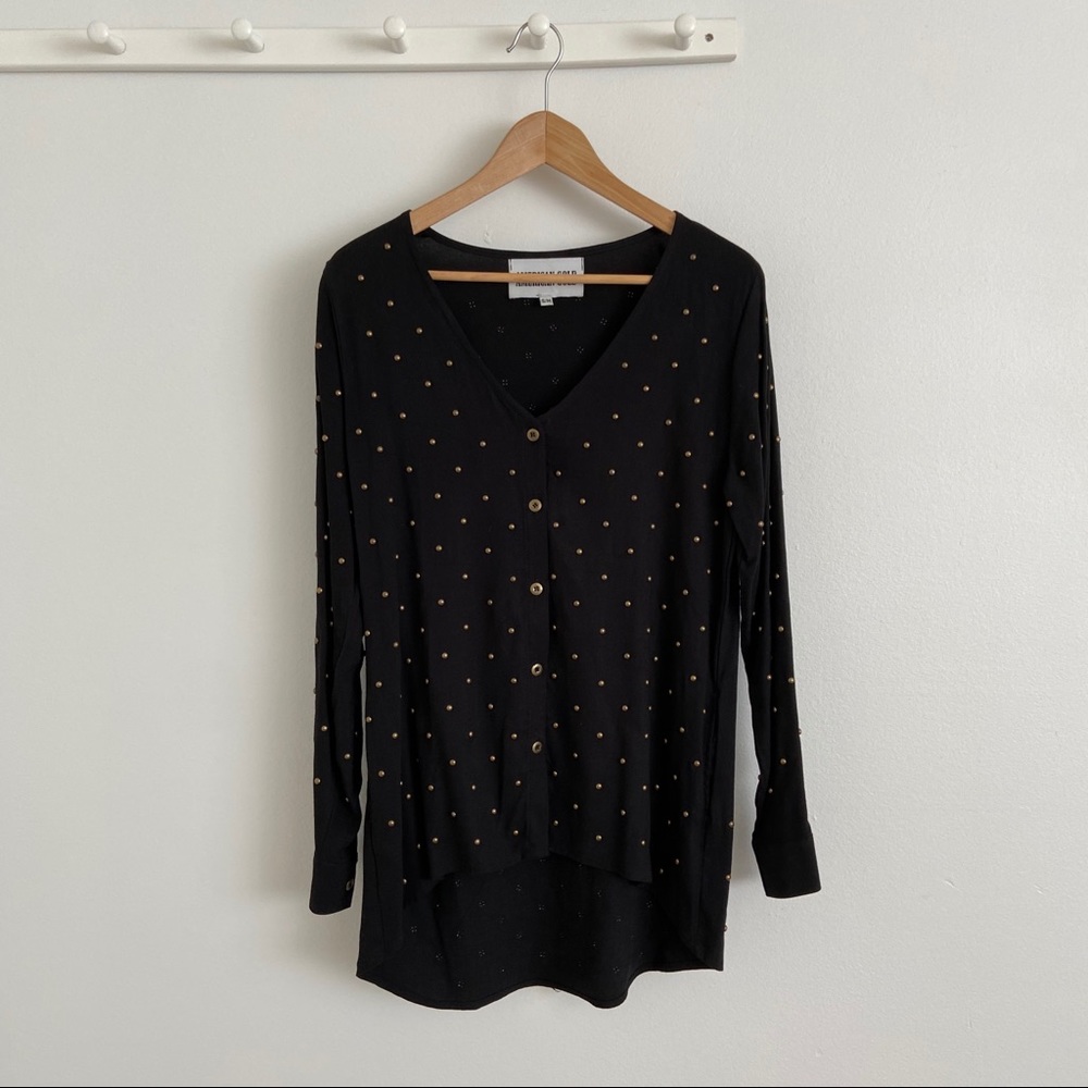 American Gold Antique Brass Studded Top